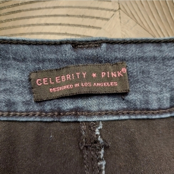 CELEBRITY PINK Dark Wash Mini Button Down Denim Skirt - Picture 8 of 11
